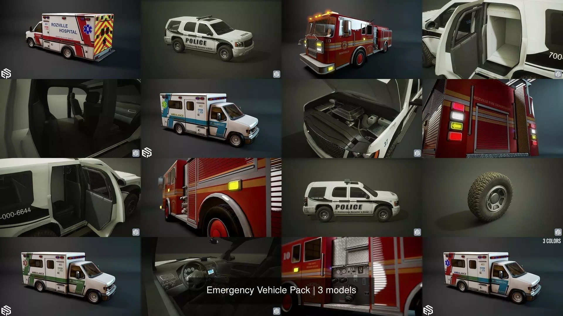 Emergency Vehicle Pack 3D Model Collection_1