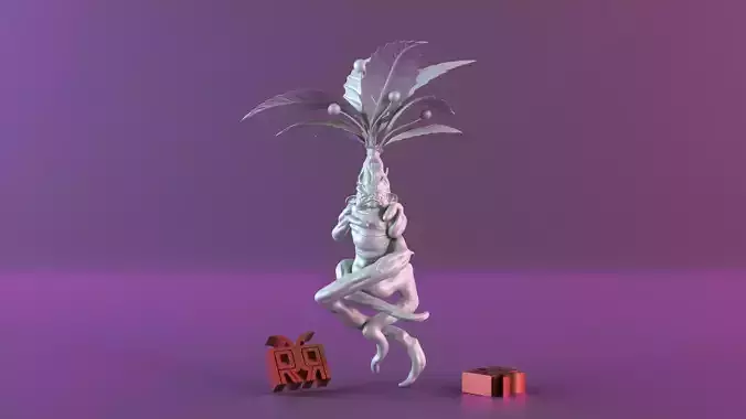 human plant root statue