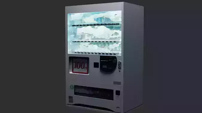 Low poly Japanese Vending Machine Low-poly 3D model