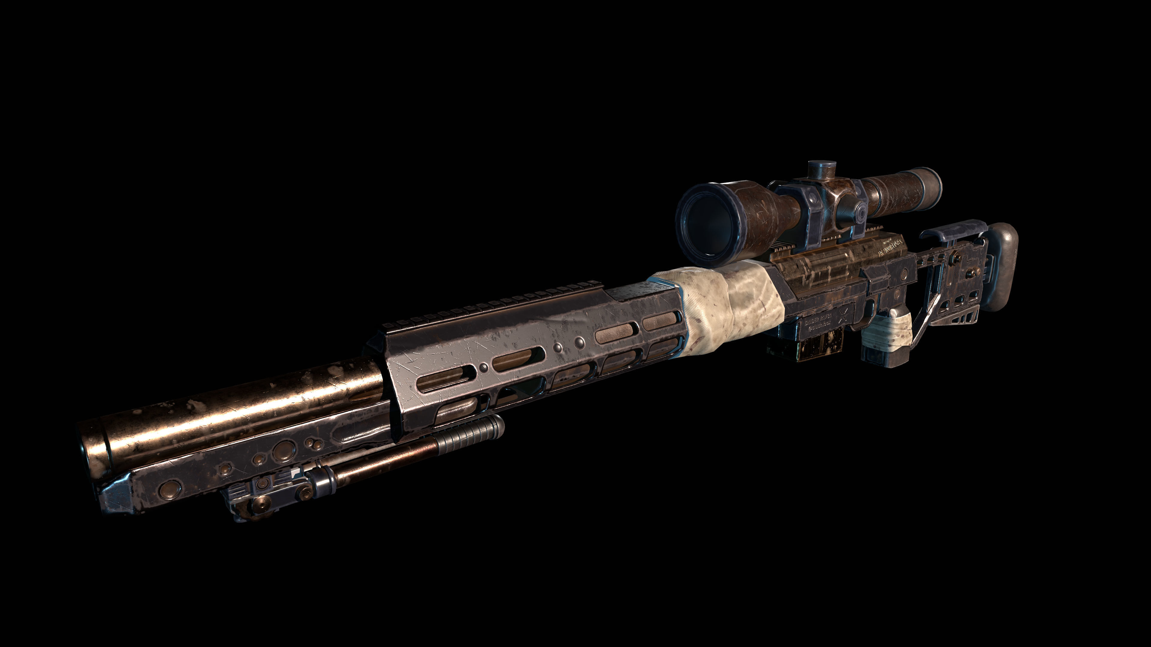 Apocalyptic Sniper Rifle V1 Low-poly 3D model_2