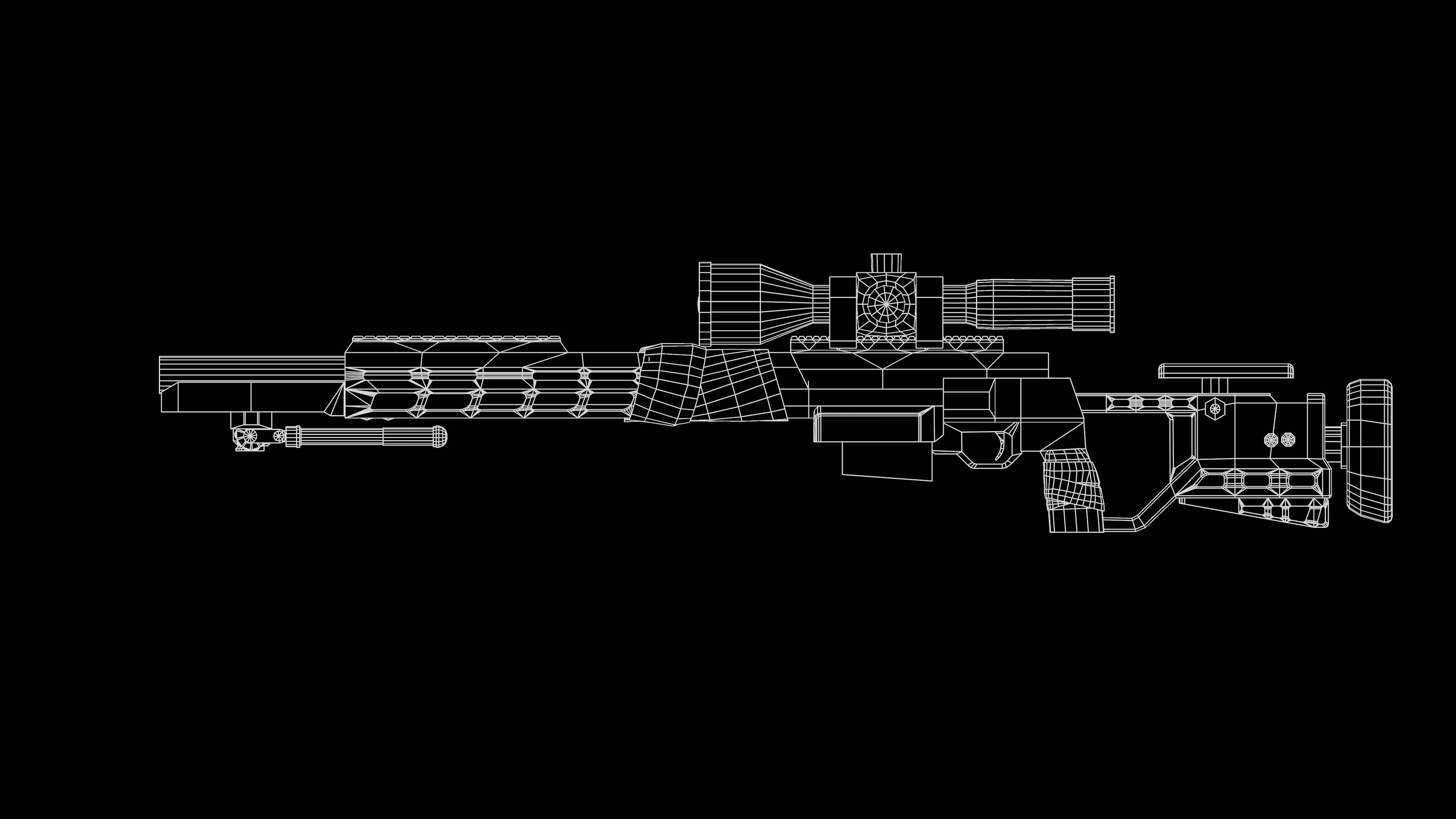 Apocalyptic Sniper Rifle V1 Low-poly 3D model_1