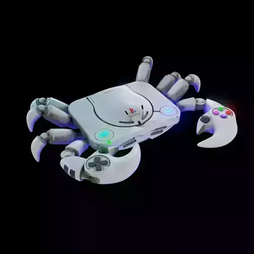 PLAYSTATION 1 CRAB ROBOT Low-poly 3D model