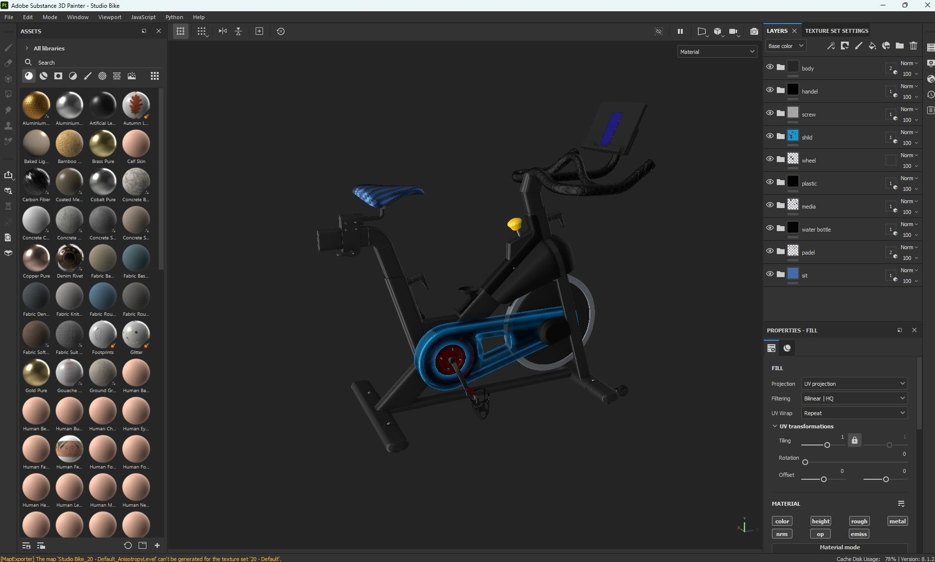 Studio Bike Pro Low-poly 3D model_26