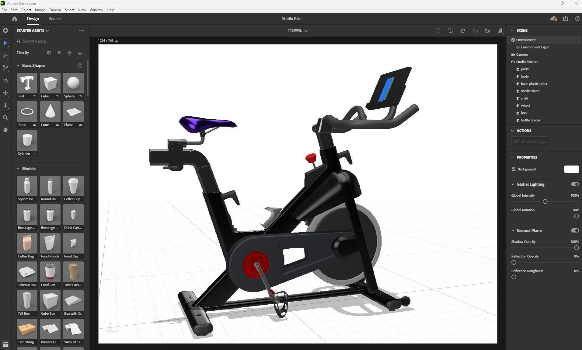 Studio Bike Pro Low-poly 3D model_22