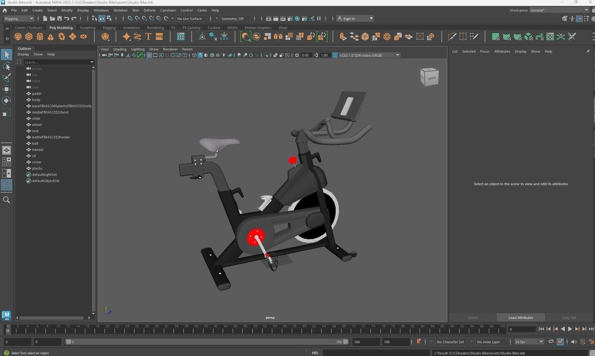 Studio Bike Pro Low-poly 3D model_28