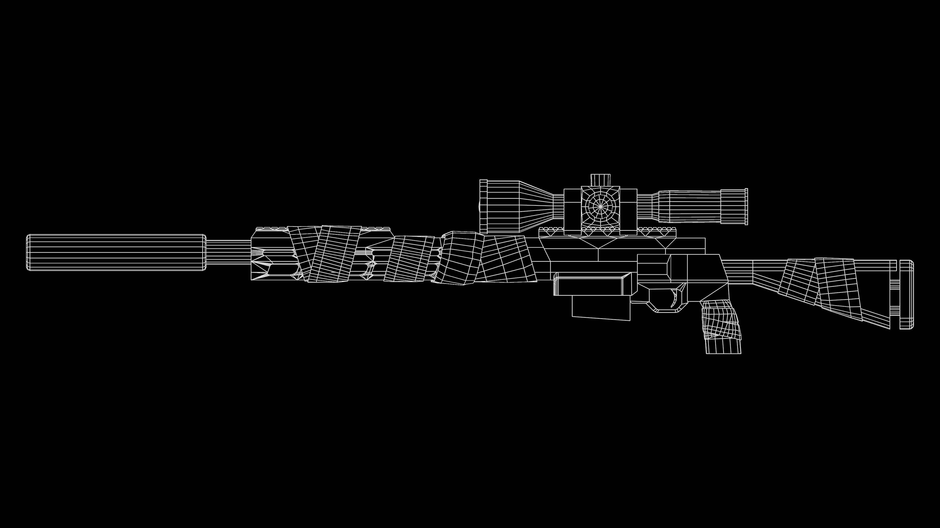 Apocalyptic Sniper Rifle V2 Low-poly 3D model_4