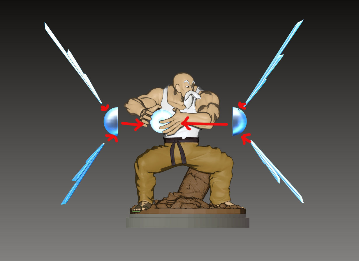 Master Roshi Buffed figure from Dragon Ball Super 3D print model 3D print model_5