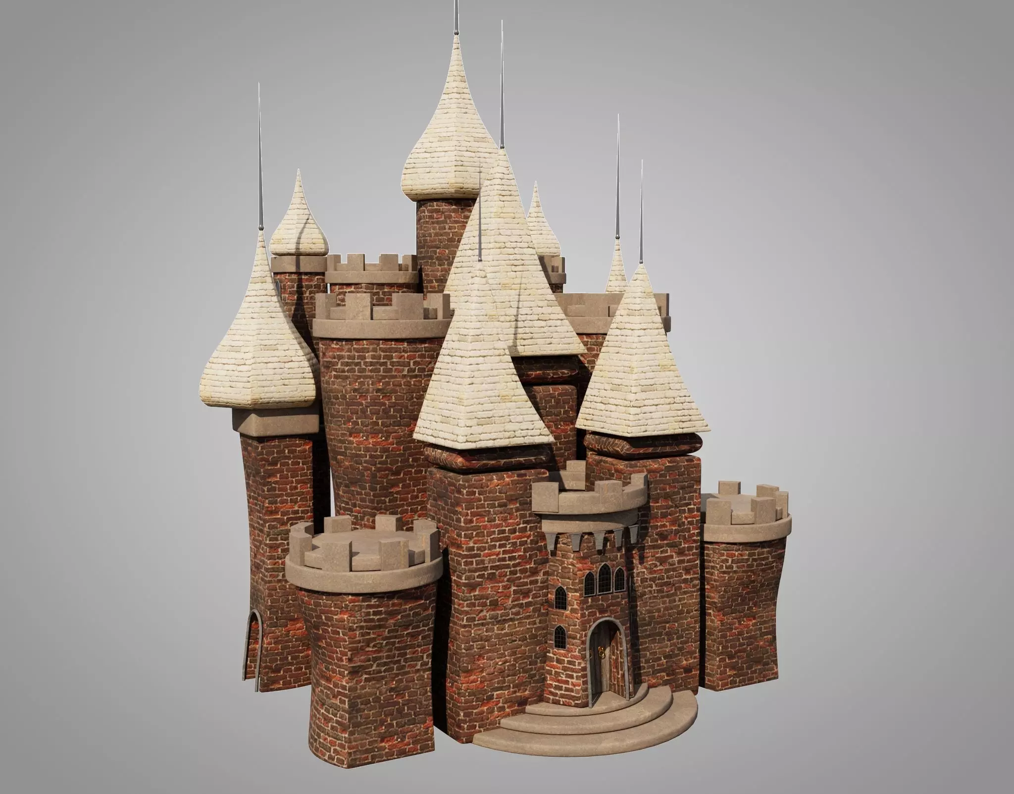 Castle Low-poly 3D model_0