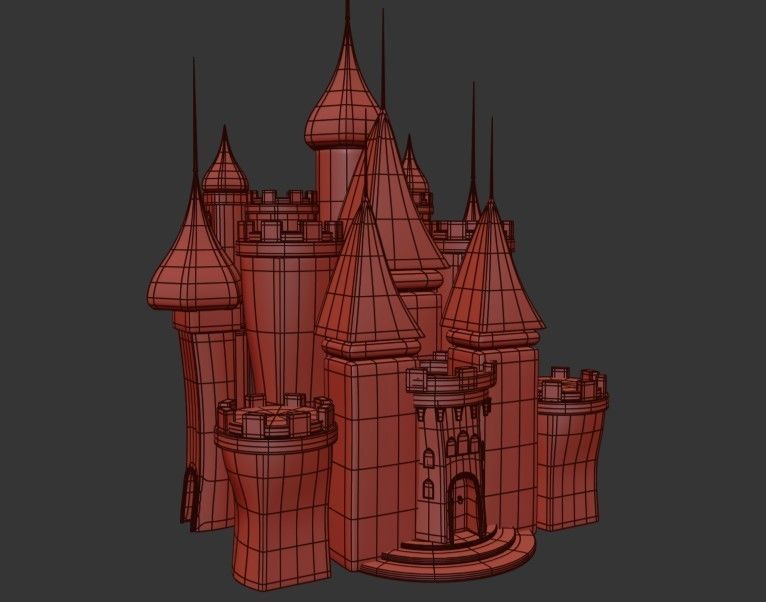 Castle Low-poly 3D model_1