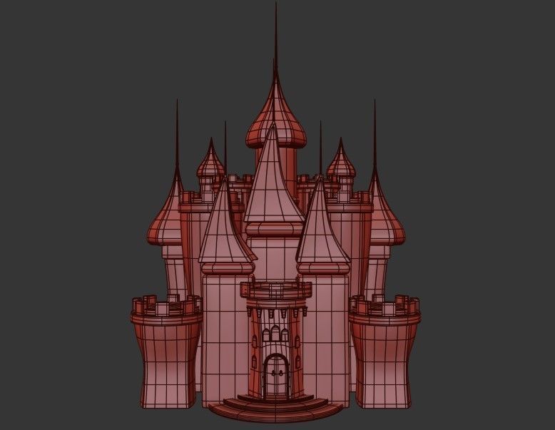 Castle Low-poly 3D model_3