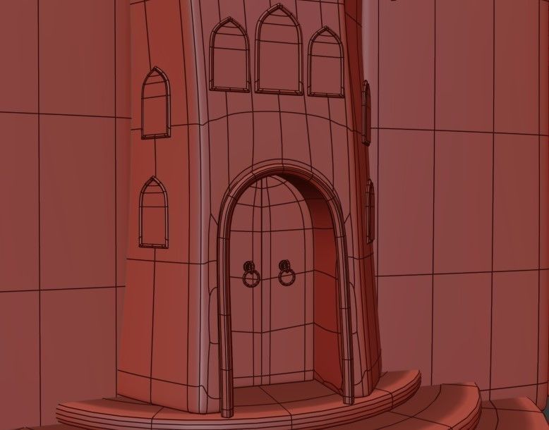 Castle Low-poly 3D model_7