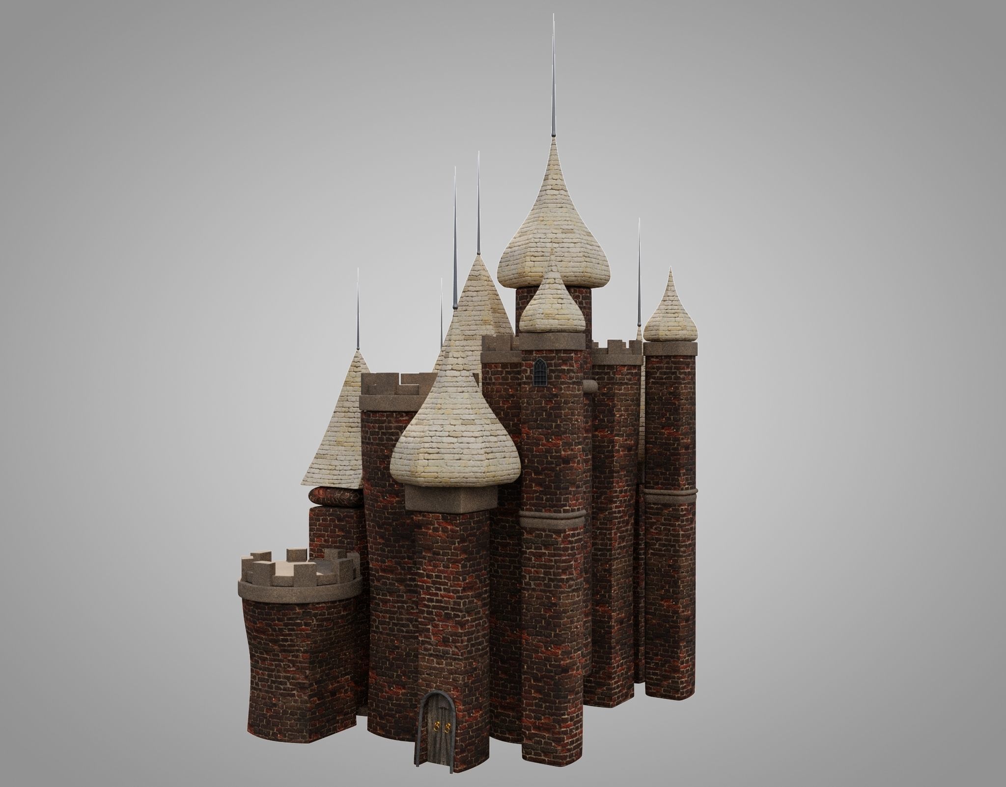 Castle Low-poly 3D model_4