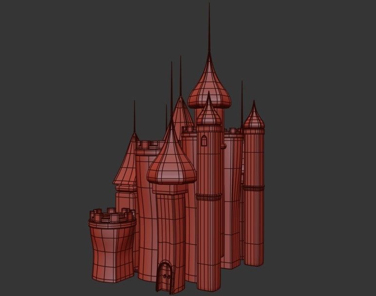 Castle Low-poly 3D model_5