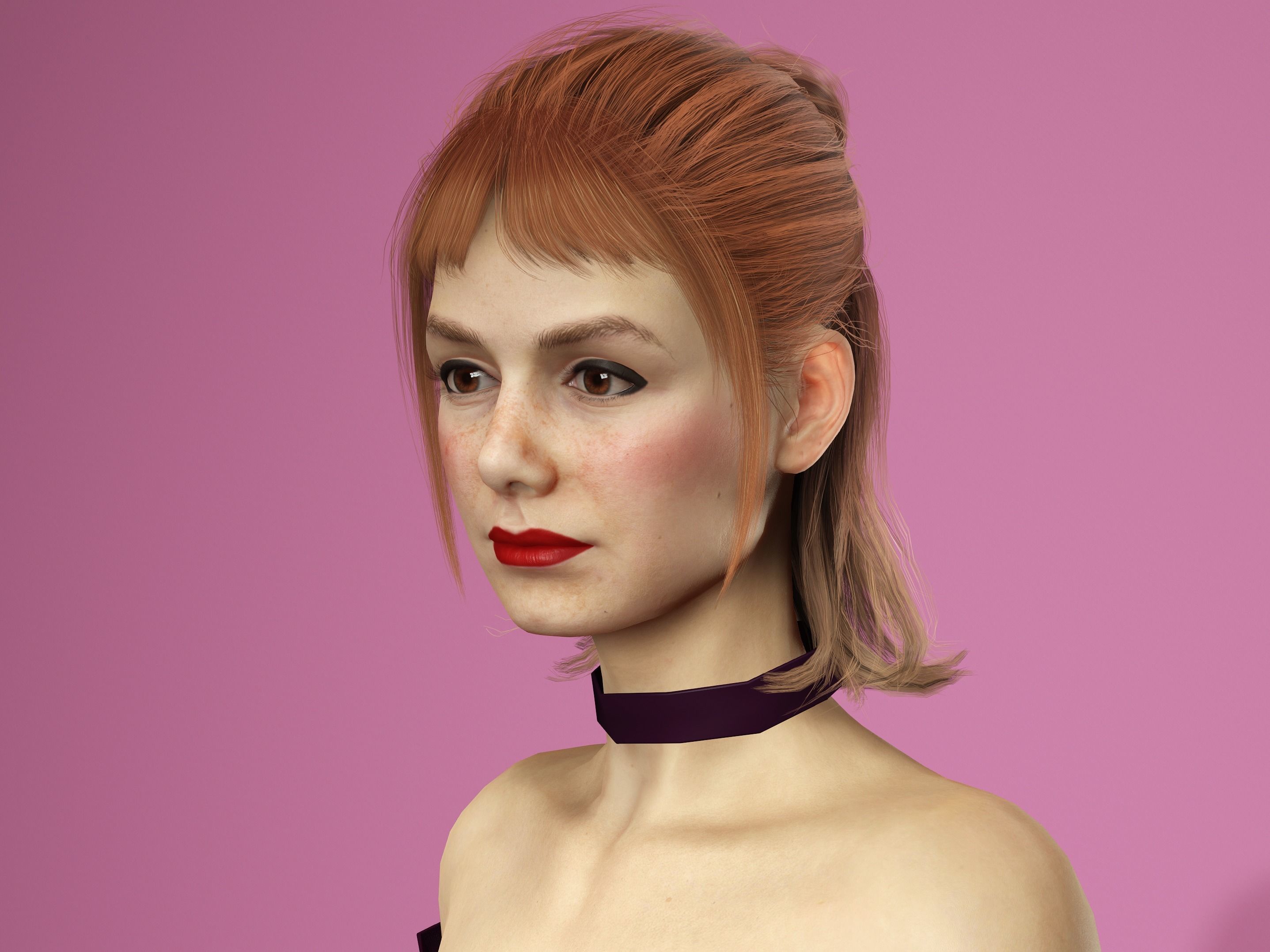 Anastasia the stepsister-Female character Low-poly 3D model_6