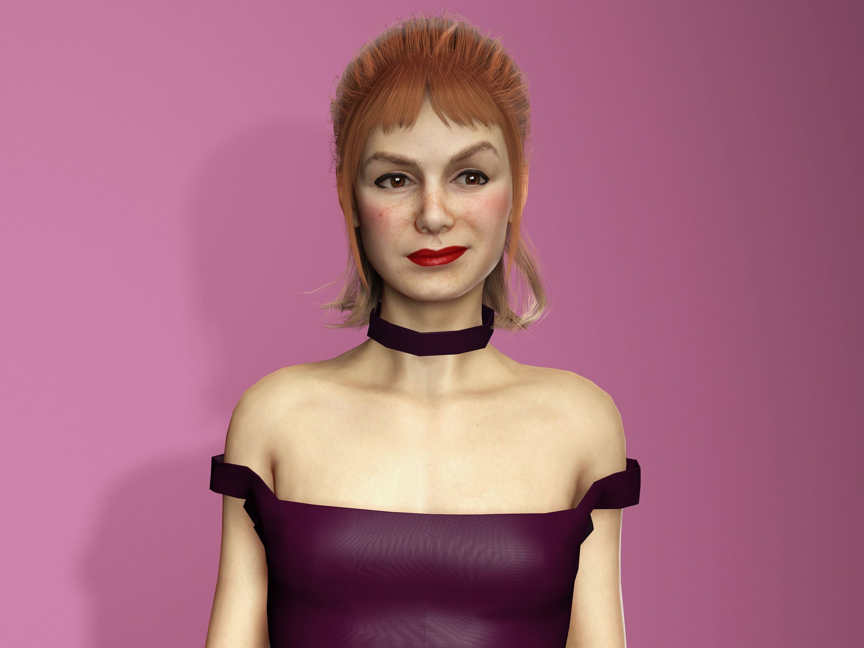 Anastasia the stepsister-Female character Low-poly 3D model_1