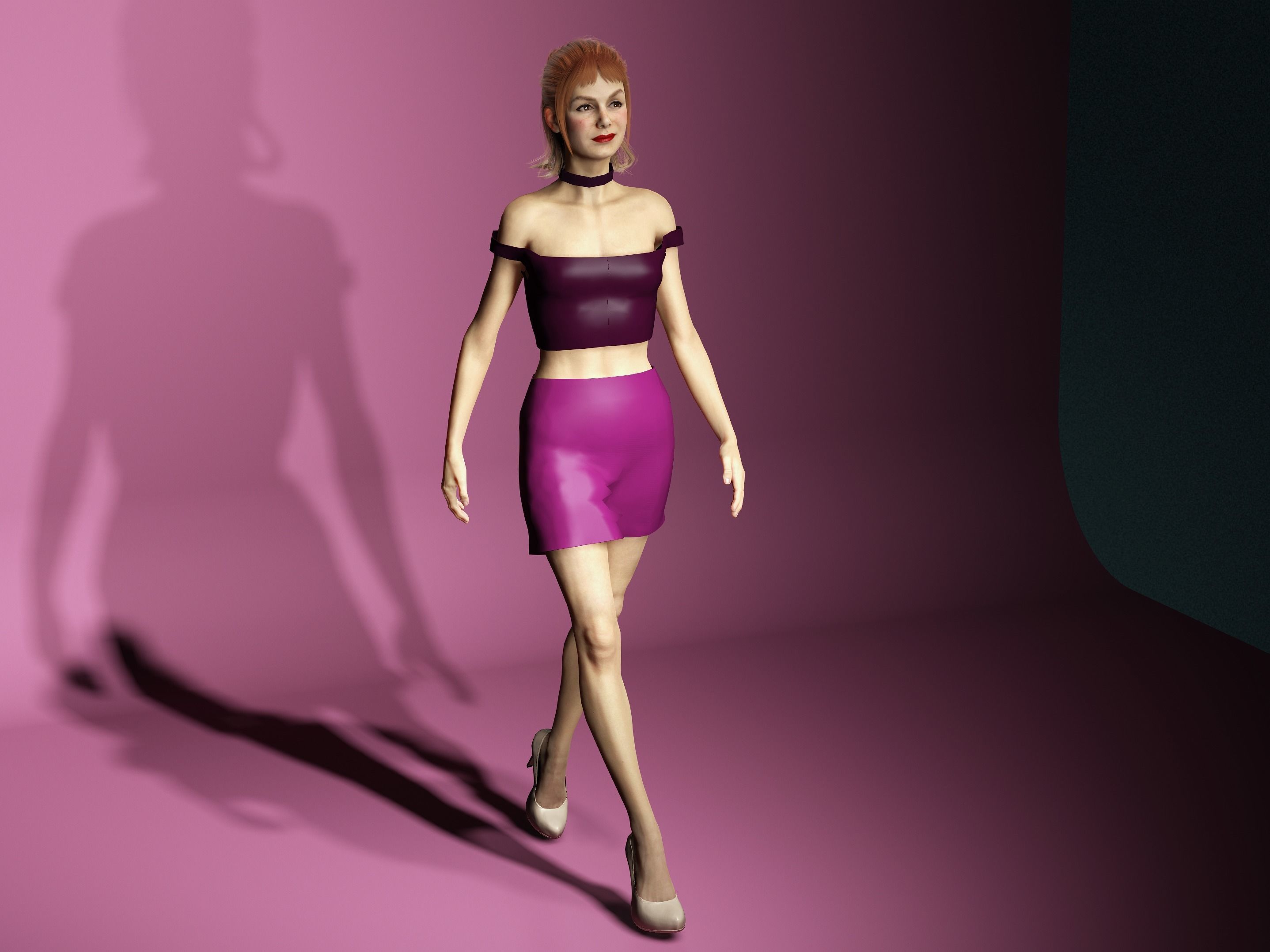 Anastasia the stepsister-Female character Low-poly 3D model_2