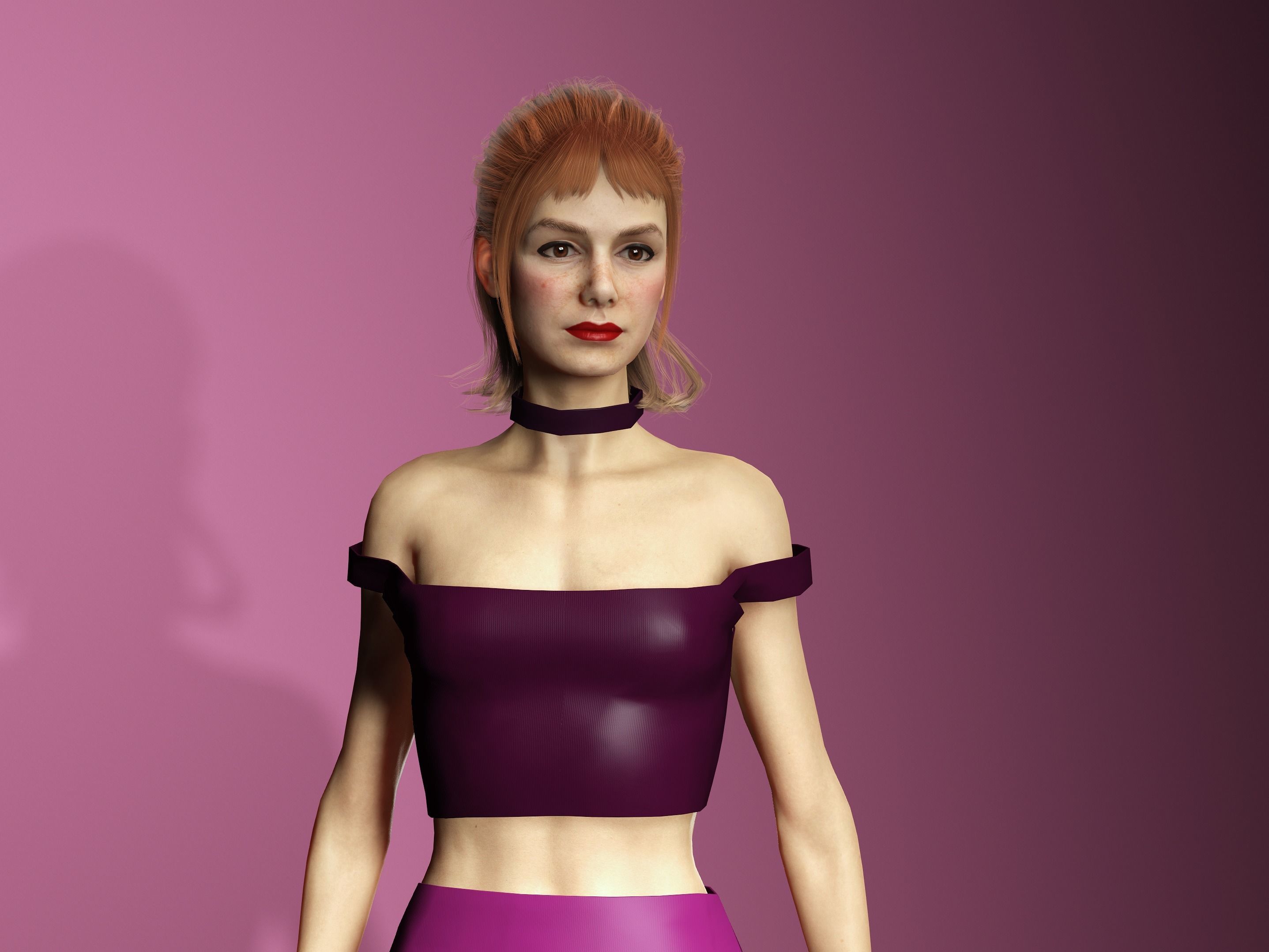 Anastasia the stepsister-Female character Low-poly 3D model_4