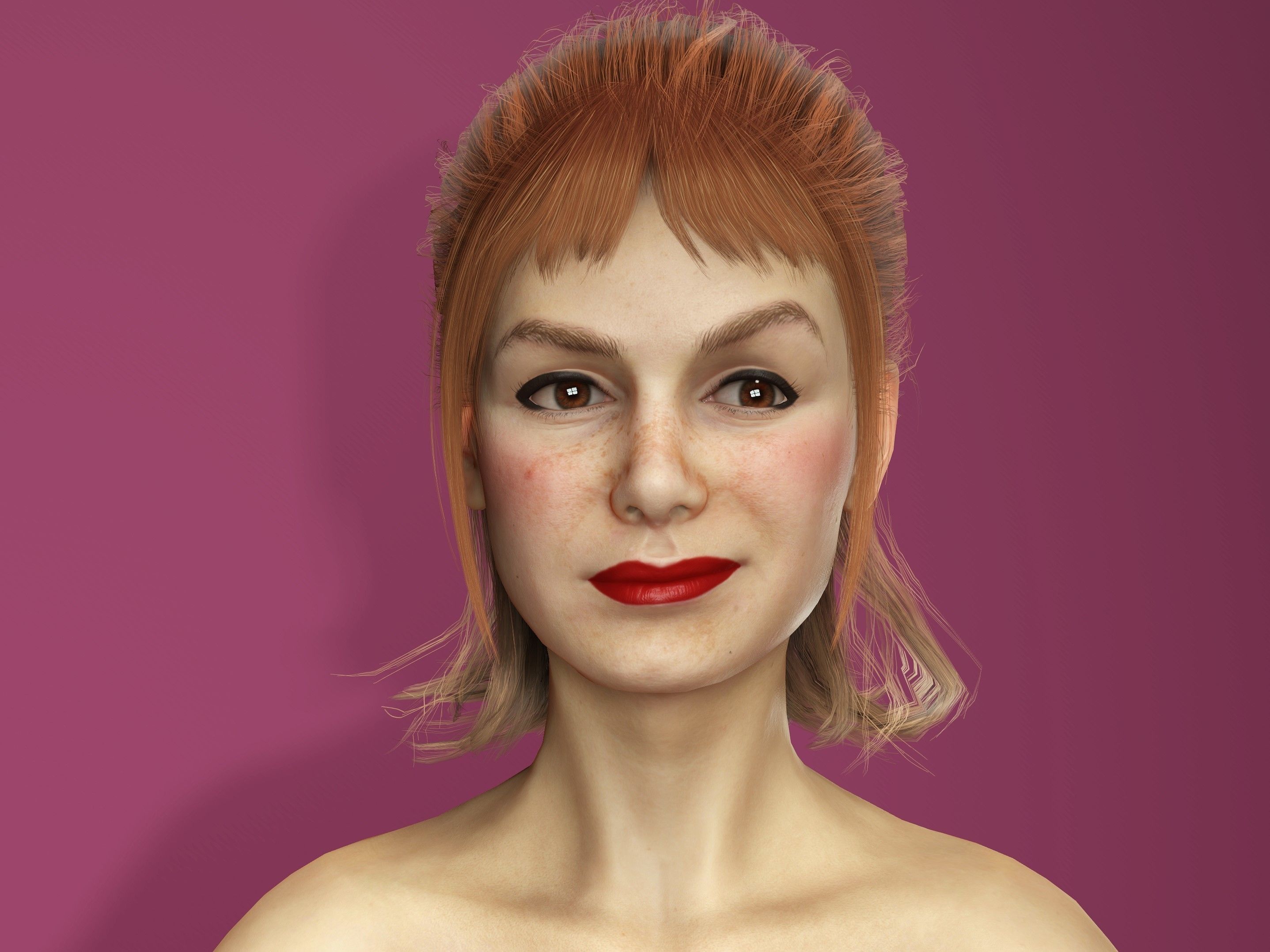 Anastasia the stepsister-Female character Low-poly 3D model_7