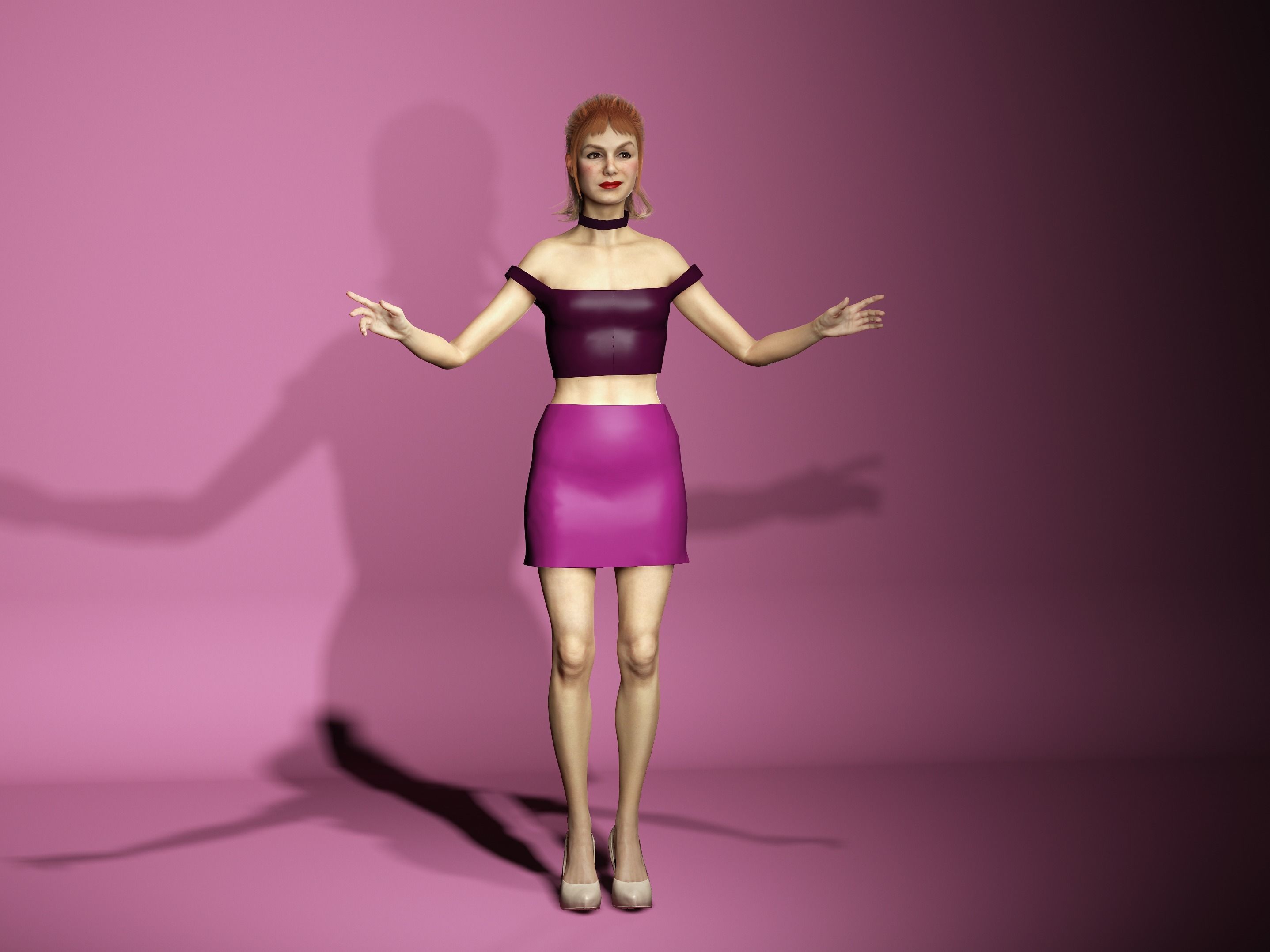 Anastasia the stepsister-Female character Low-poly 3D model_3