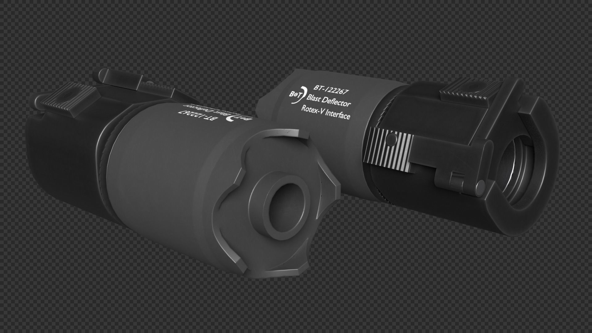 Rotex 5 Supressor Low-poly 3D model_22