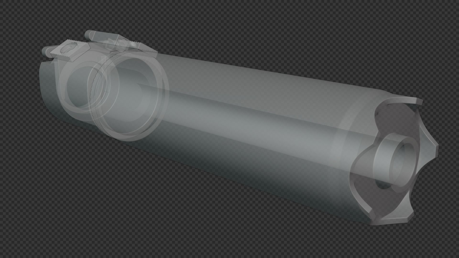 Rotex 5 Supressor Low-poly 3D model_25