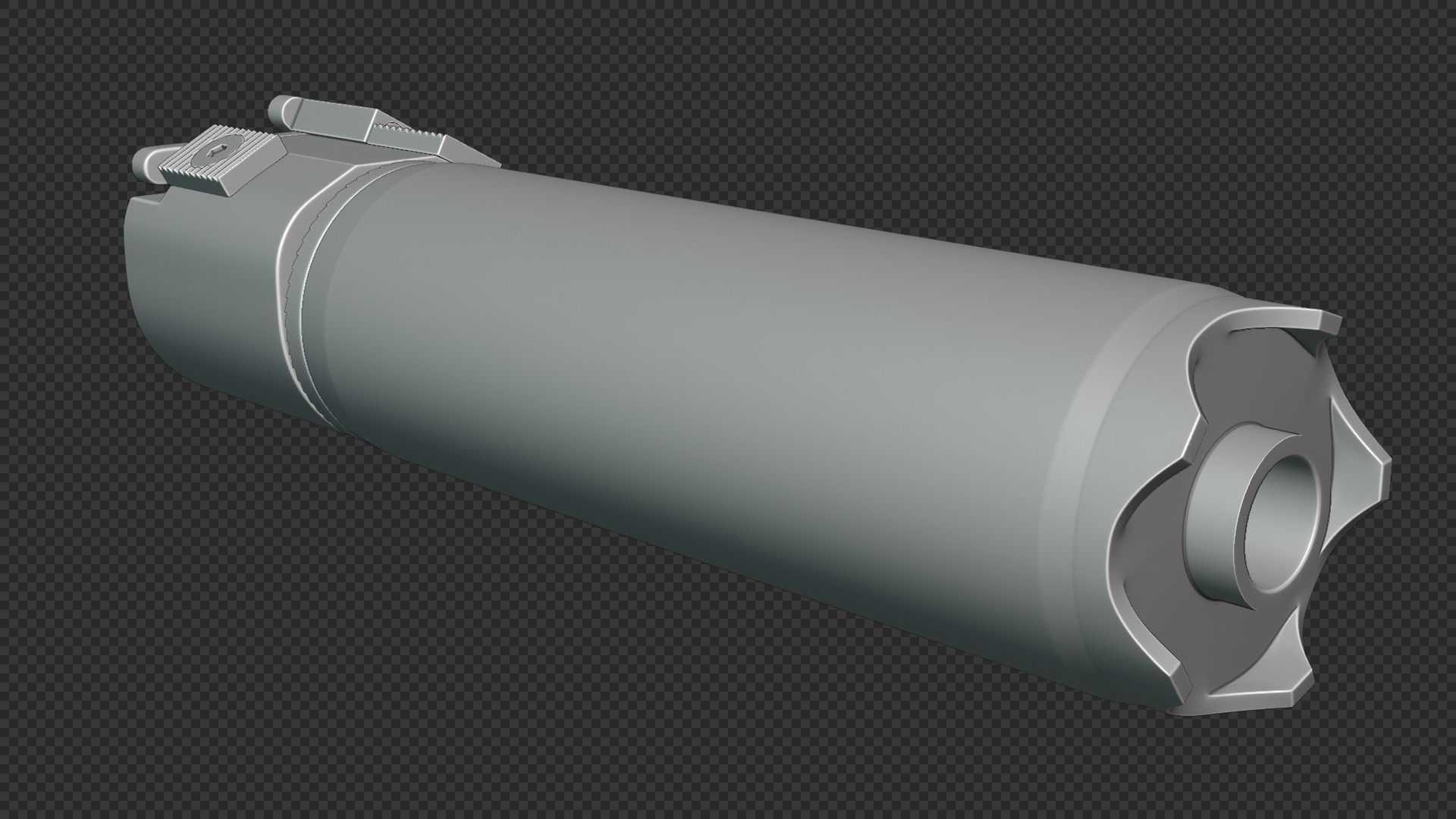 Rotex 5 Supressor Low-poly 3D model_29