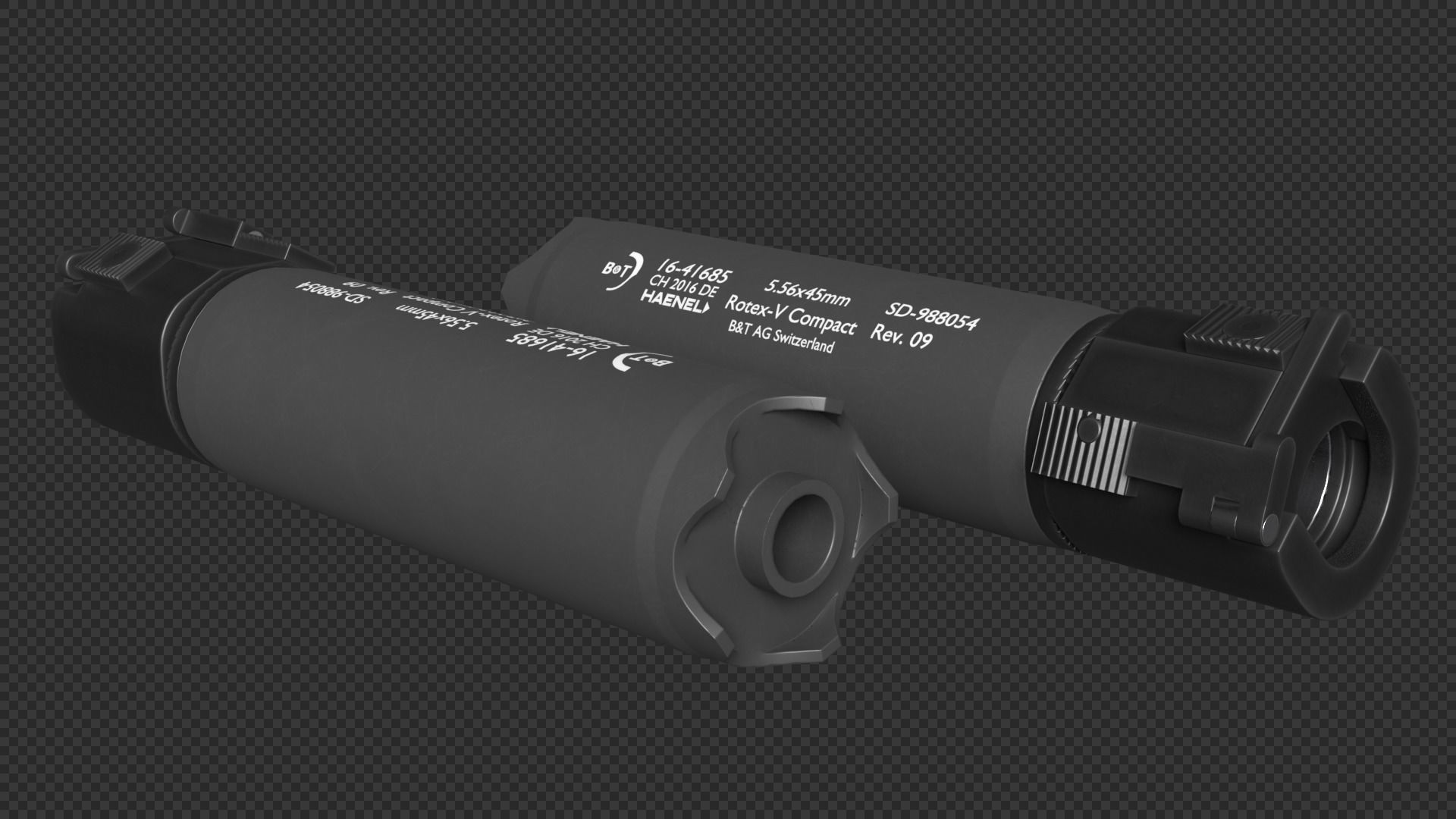 Rotex 5 Supressor Low-poly 3D model_14