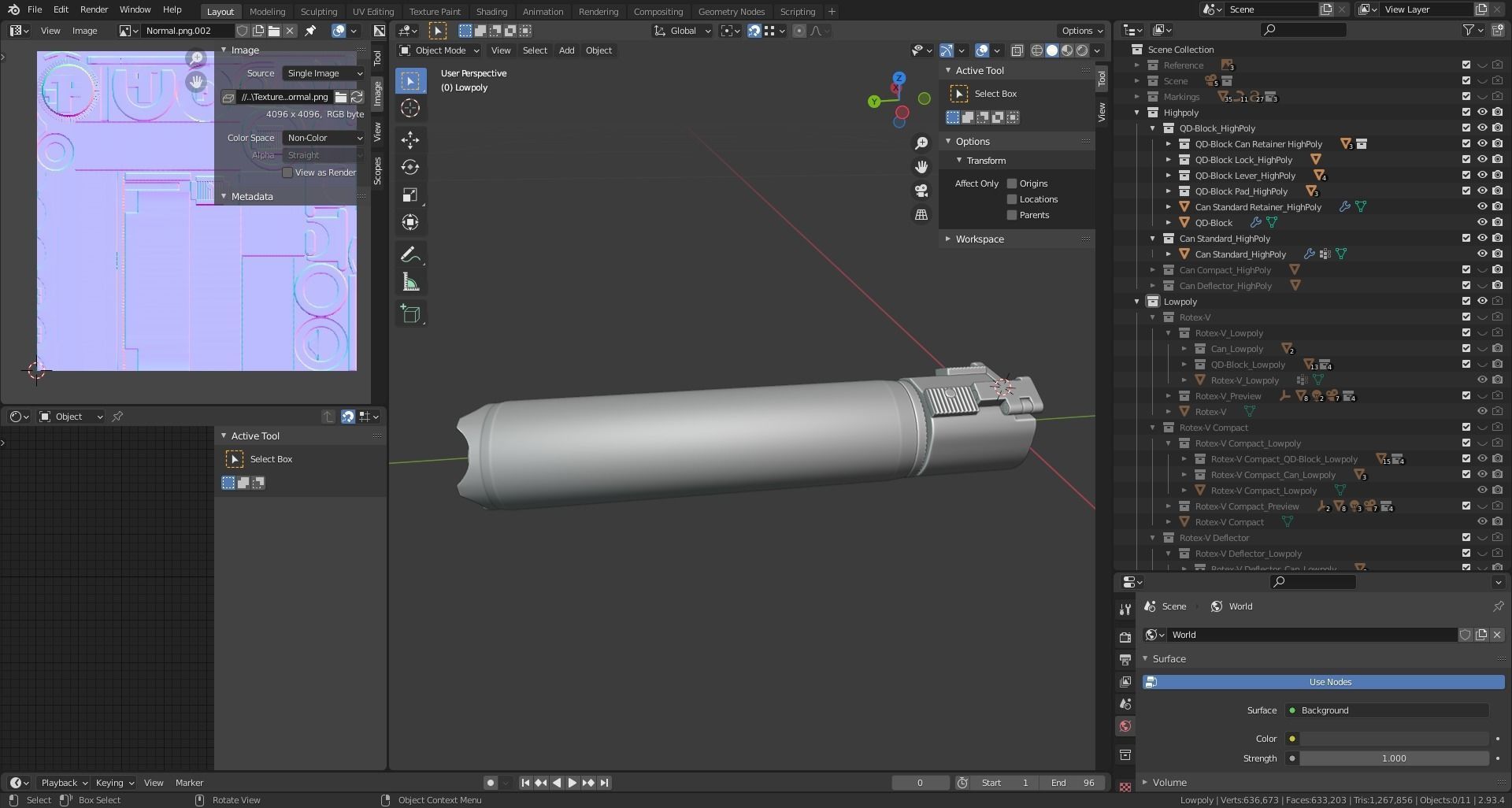 Rotex 5 Supressor Low-poly 3D model_49