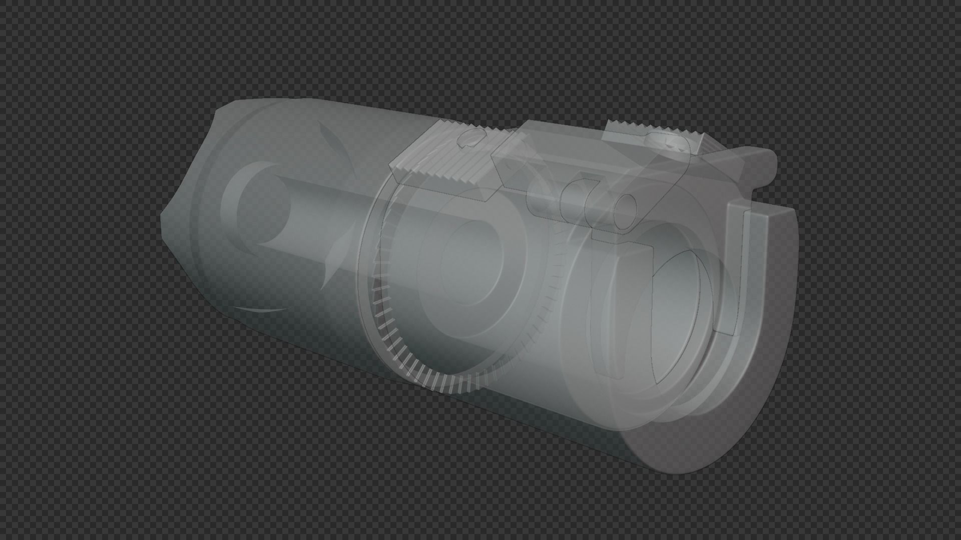 Rotex 5 Supressor Low-poly 3D model_34