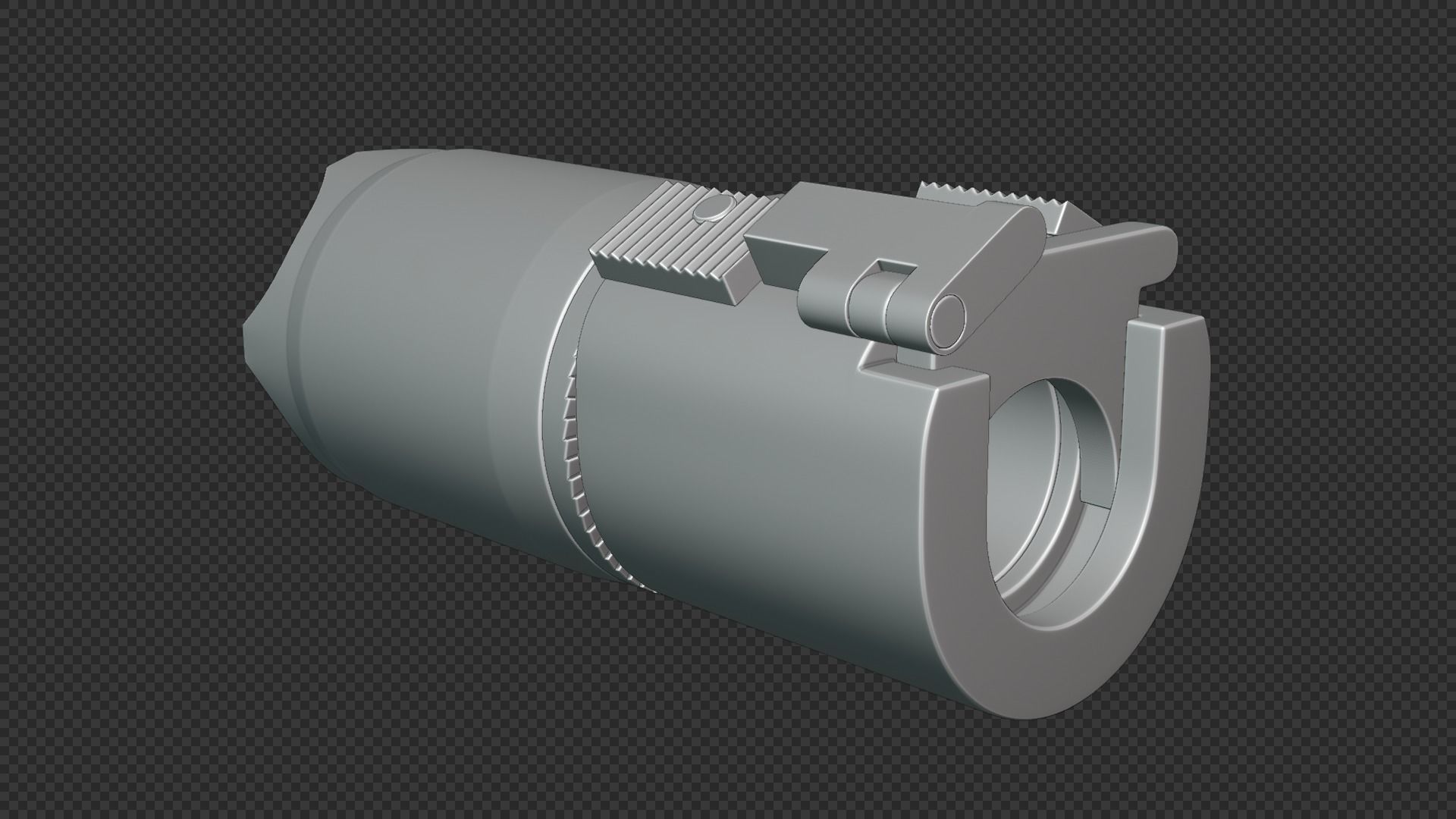 Rotex 5 Supressor Low-poly 3D model_38