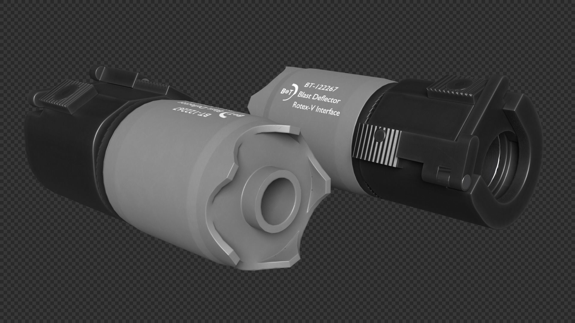 Rotex 5 Supressor Low-poly 3D model_21