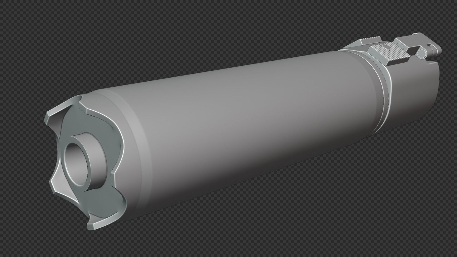 Rotex 5 Supressor Low-poly 3D model_28