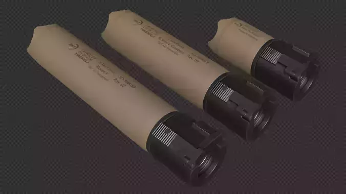 Rotex 5 Supressor Low-poly 3D model