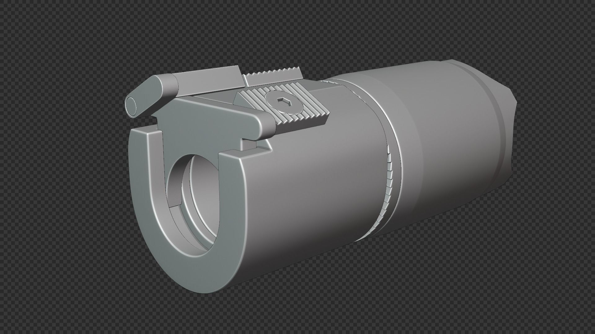 Rotex 5 Supressor Low-poly 3D model_39