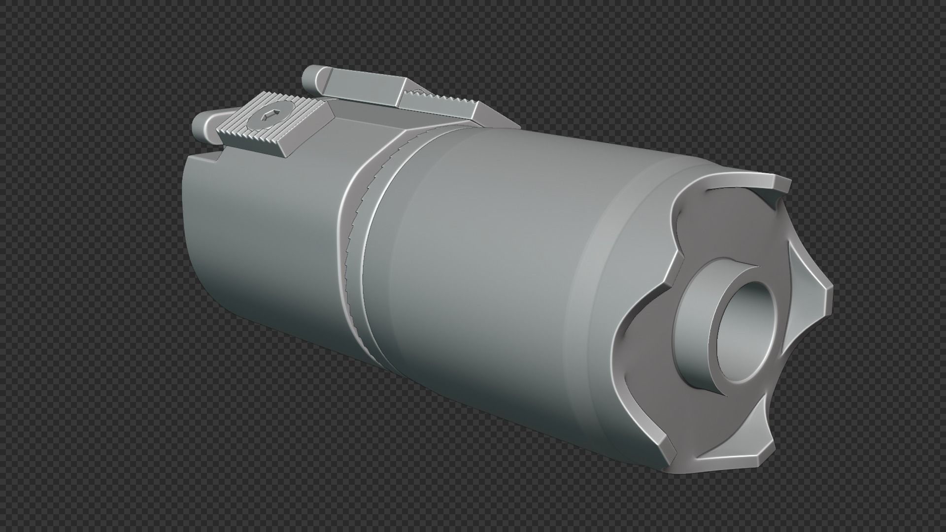 Rotex 5 Supressor Low-poly 3D model_37