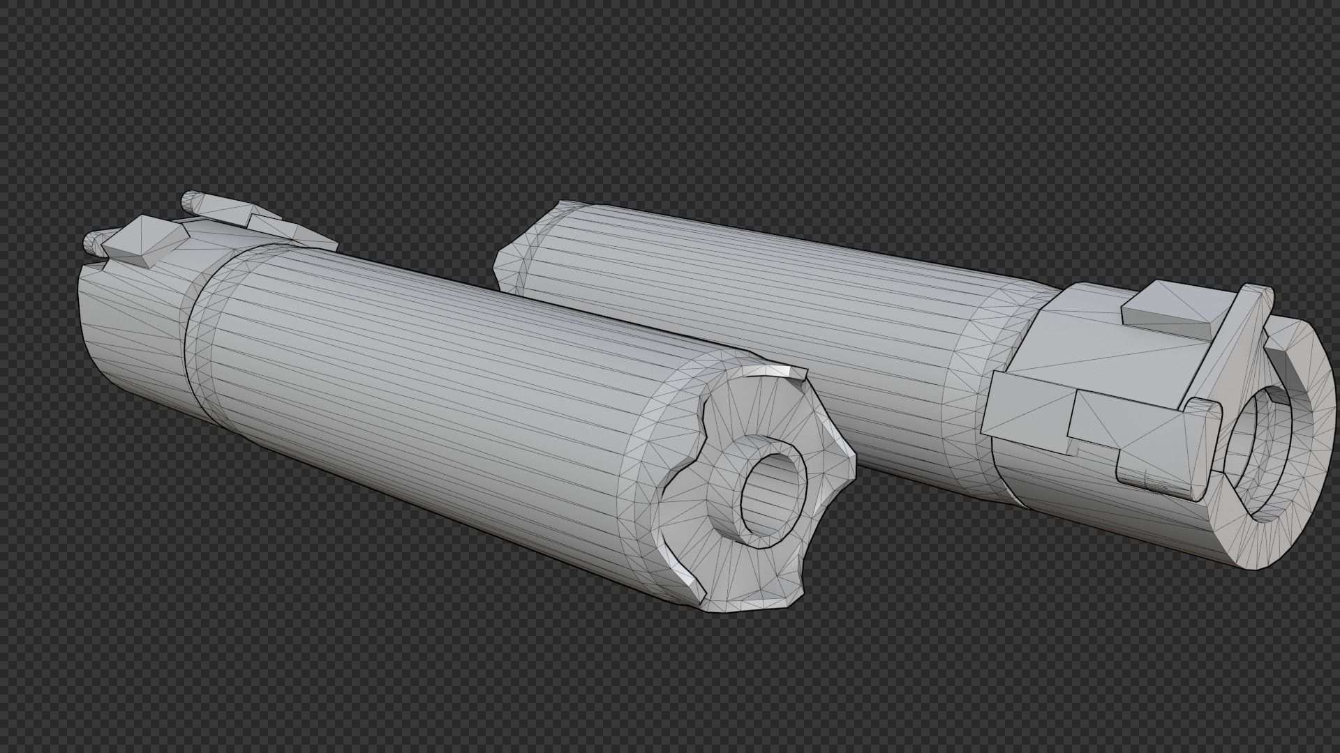 Rotex 5 Supressor Low-poly 3D model_15