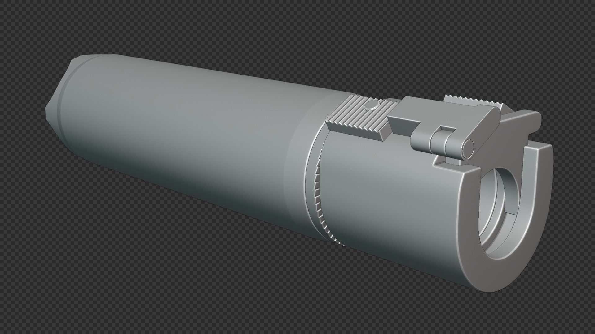 Rotex 5 Supressor Low-poly 3D model_30