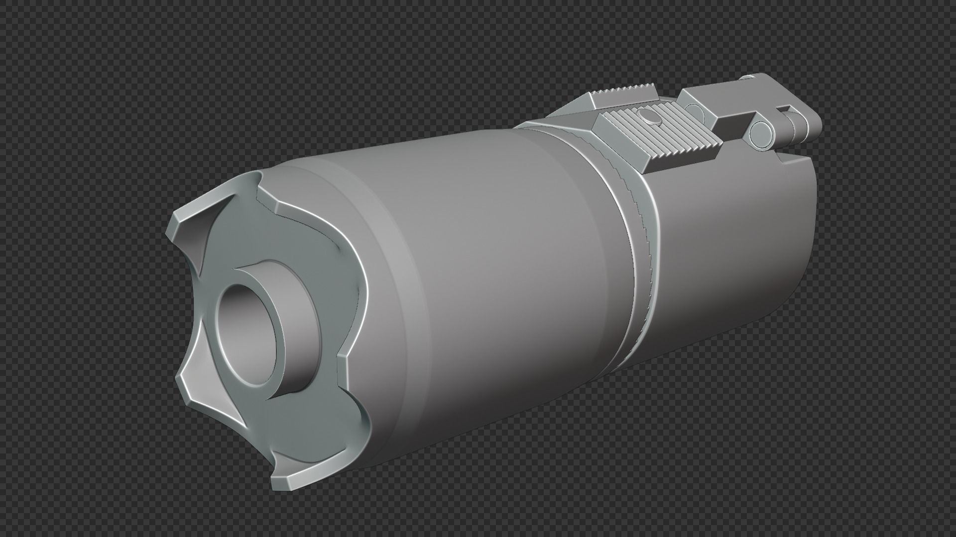 Rotex 5 Supressor Low-poly 3D model_36