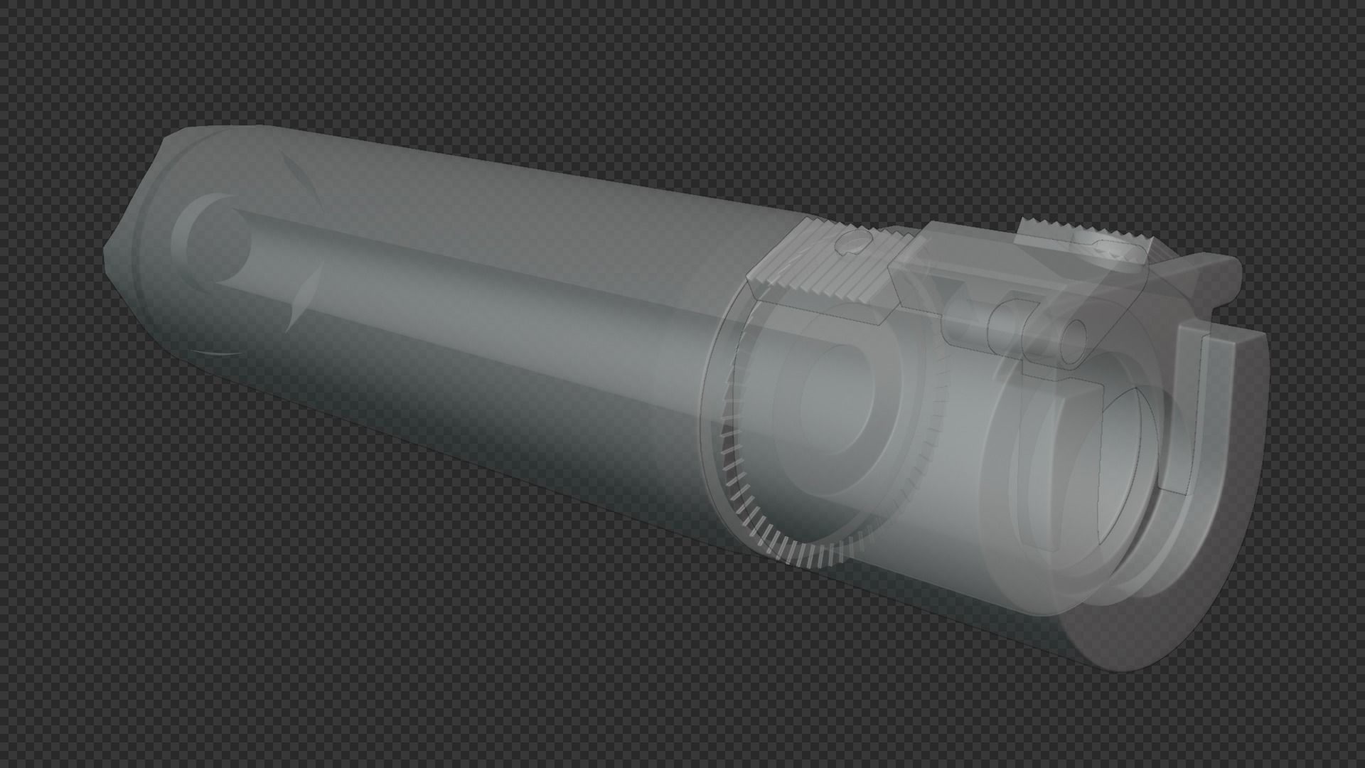 Rotex 5 Supressor Low-poly 3D model_26