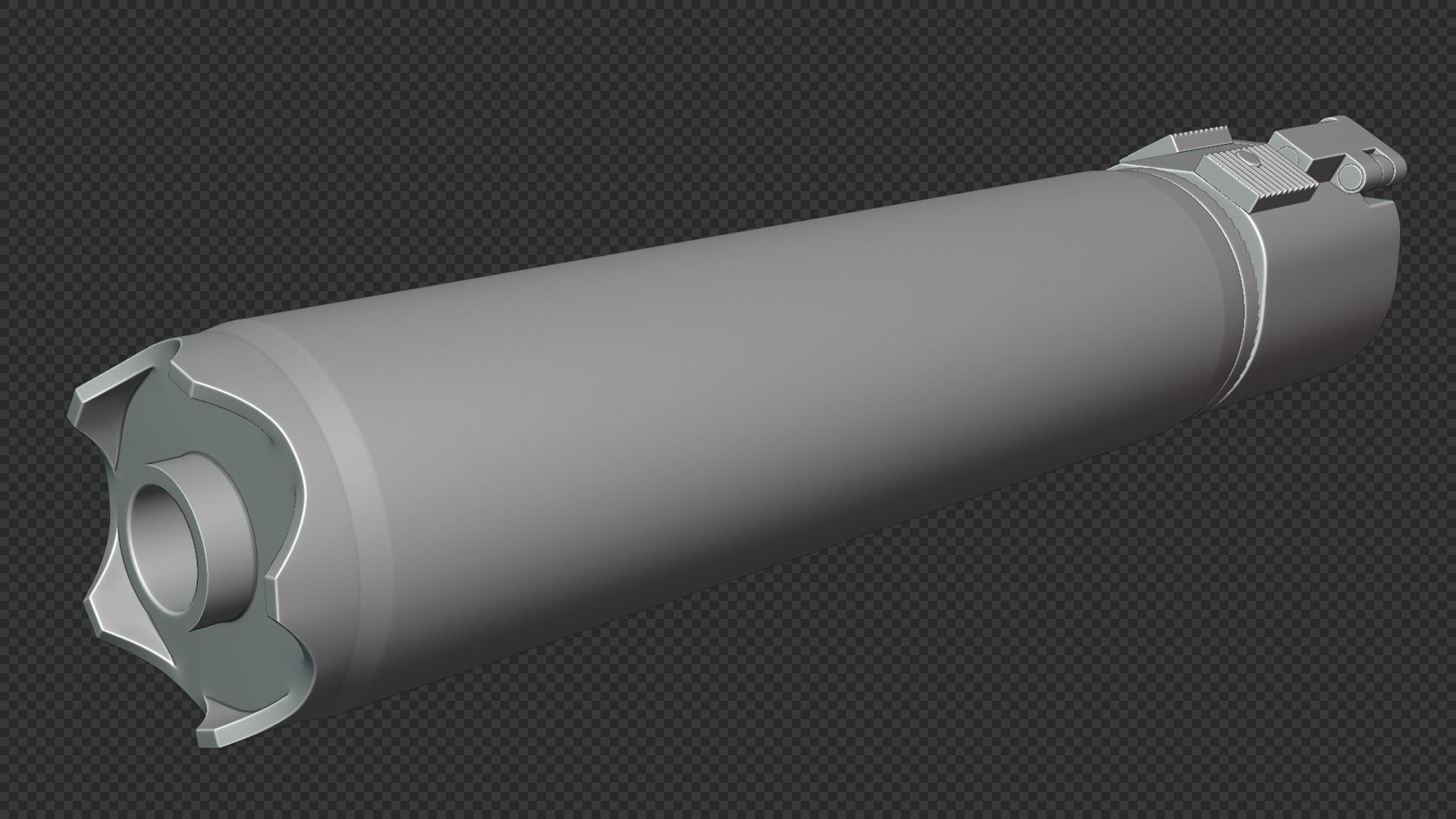 Rotex 5 Supressor Low-poly 3D model_44