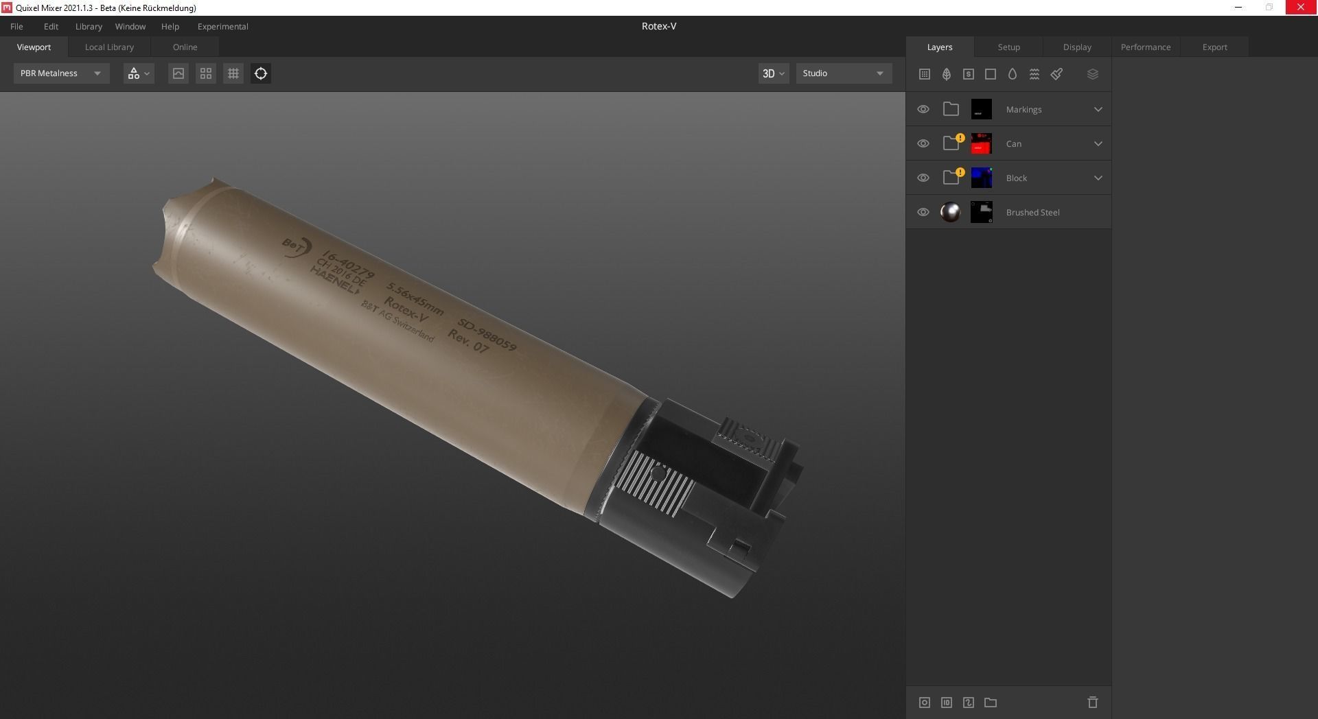 Rotex 5 Supressor Low-poly 3D model_48