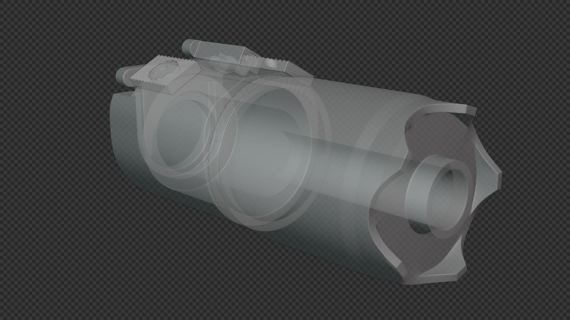 Rotex 5 Supressor Low-poly 3D model_33