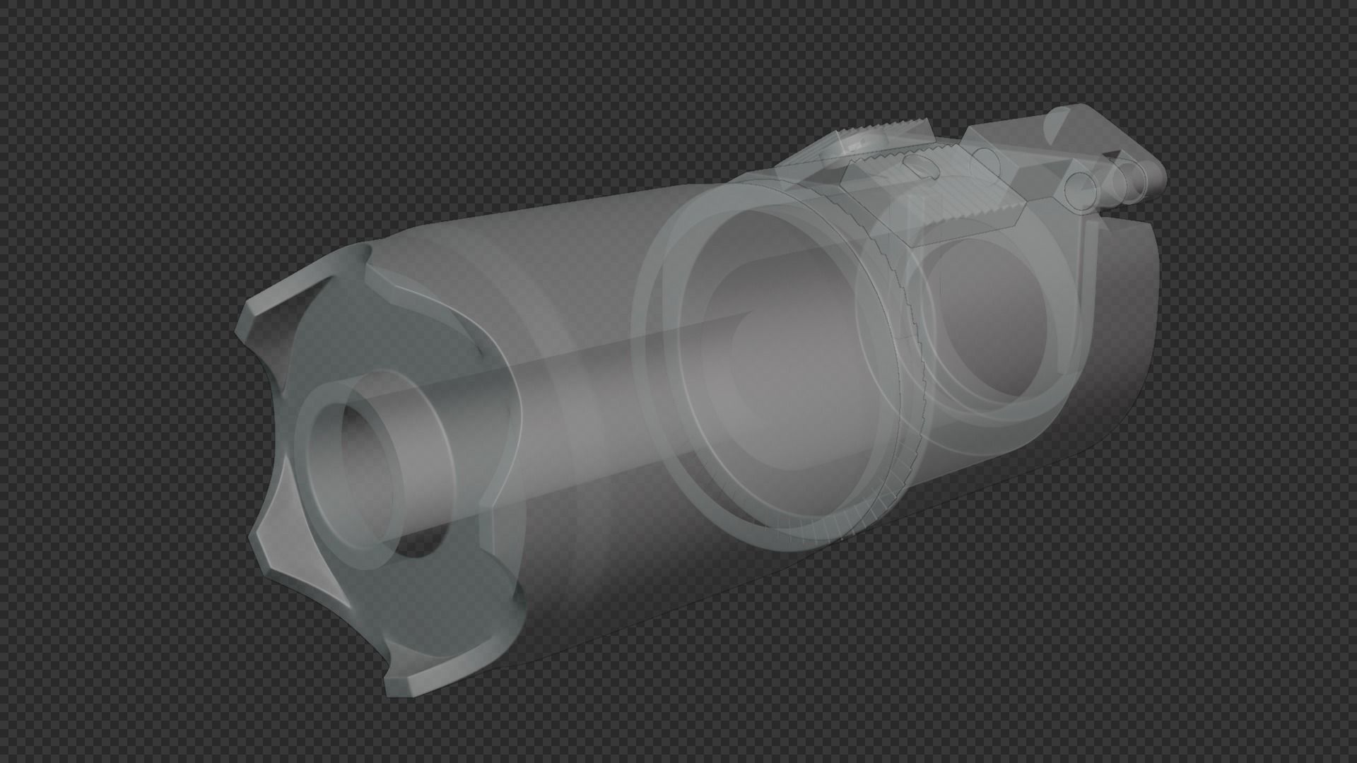 Rotex 5 Supressor Low-poly 3D model_32