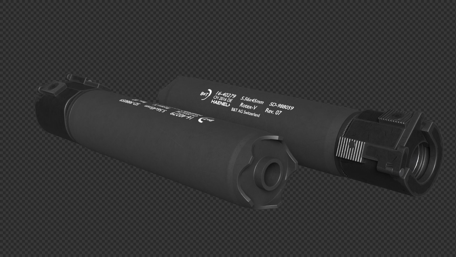 Rotex 5 Supressor Low-poly 3D model_18