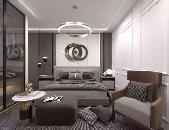 living room interior scene 3D model 3D model
