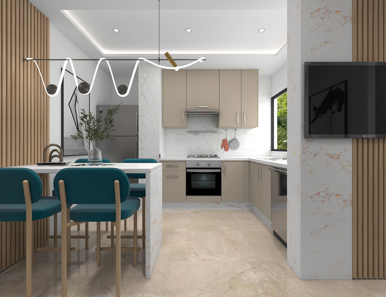 living room interior scene 3D model 3D model_4