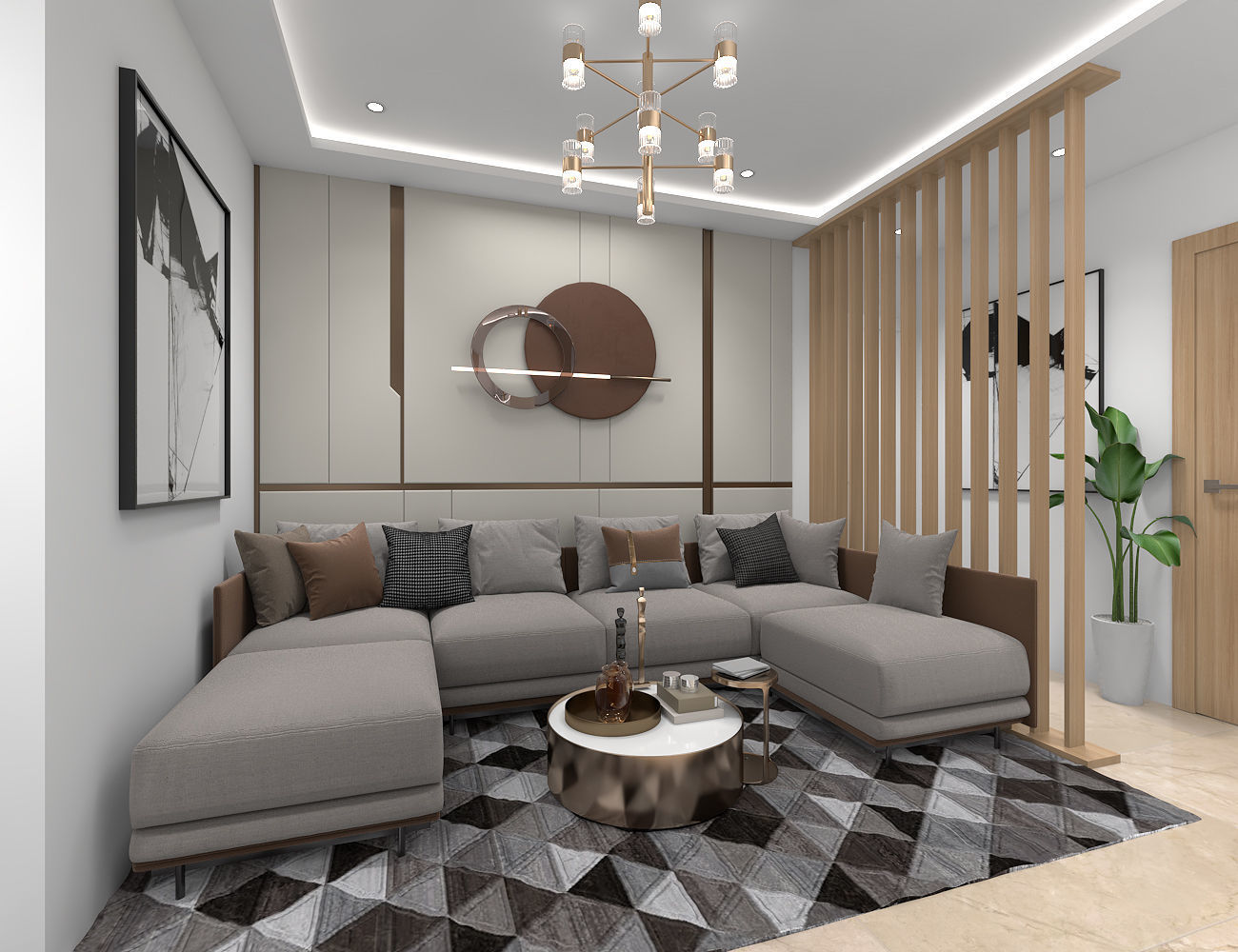 living room interior scene 3D model 3D model_1