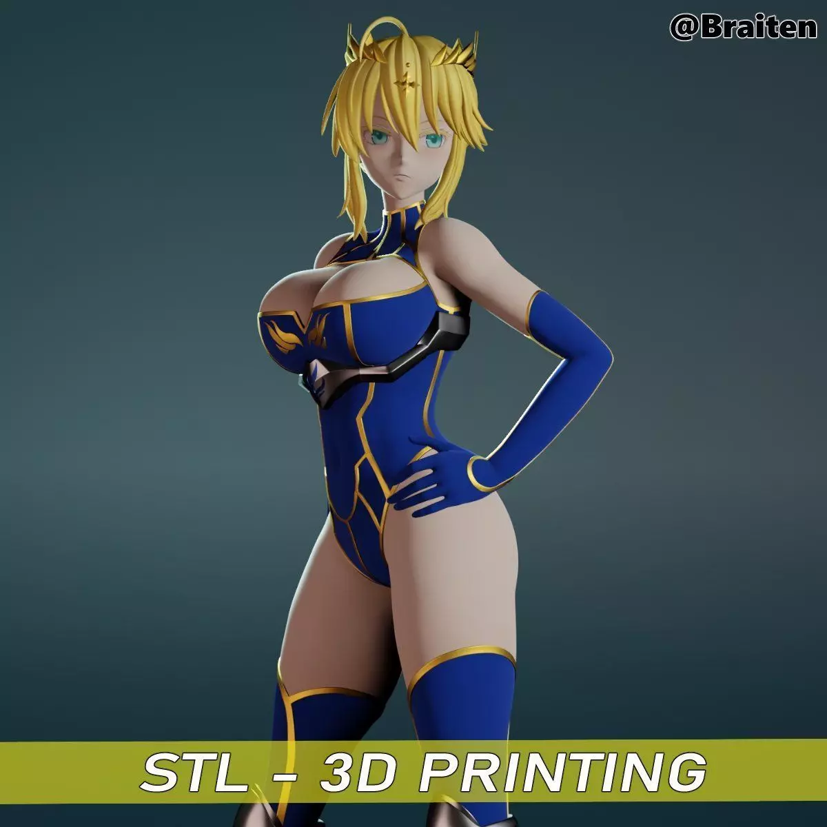 Artoria Pendragon 3D print model_0