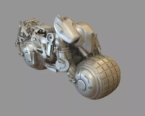 Arcee silver motorcycle 3D model_0