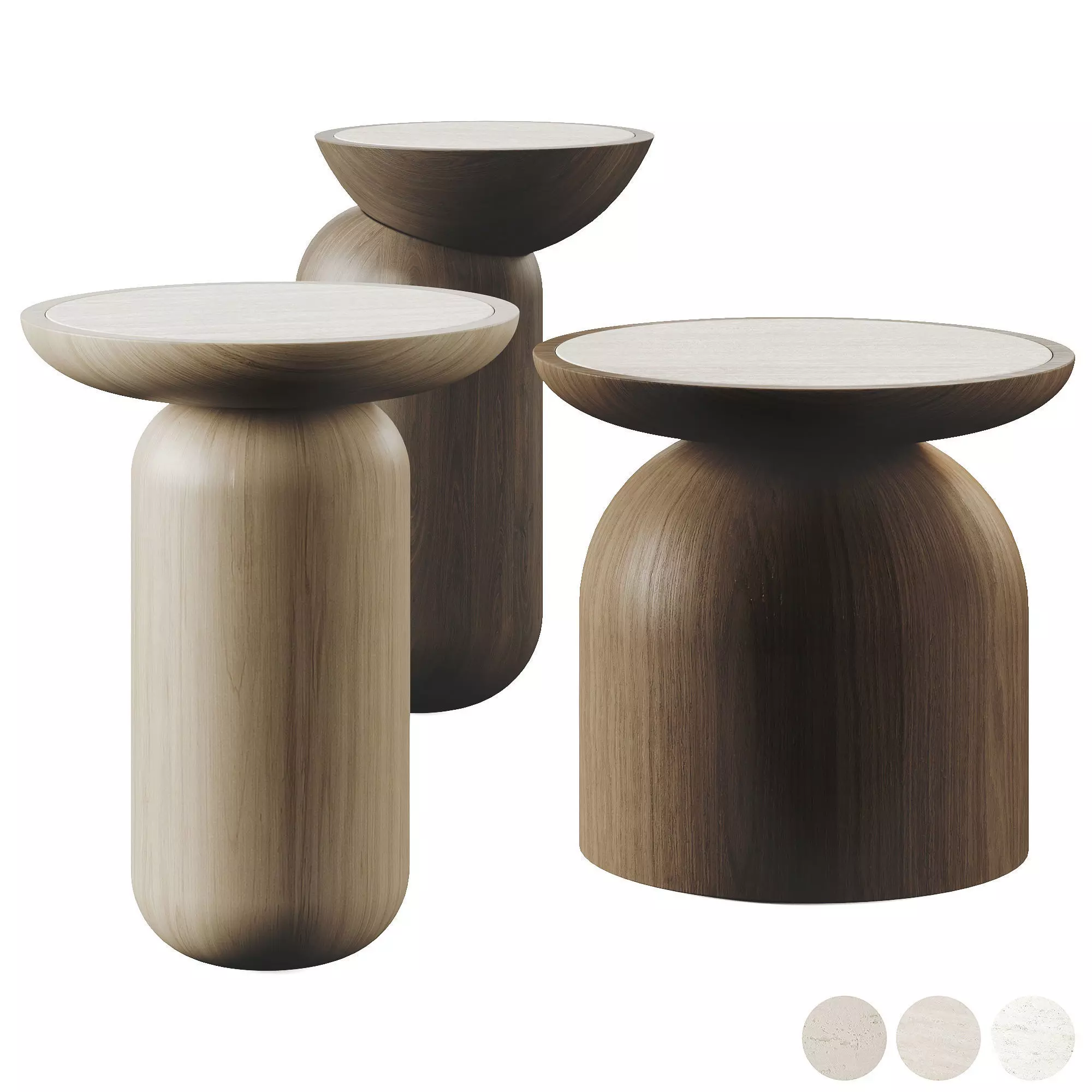 Mezcalitos Set Side Tables Low-poly 3D model_0